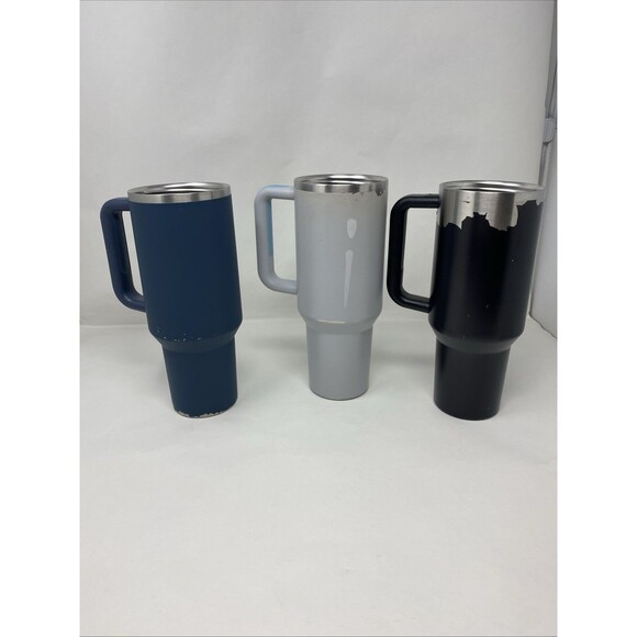 Stanley 40 Oz Tumbler Lot- 3 Tumblers - Blue / Black Gray - Picture 5 of 9